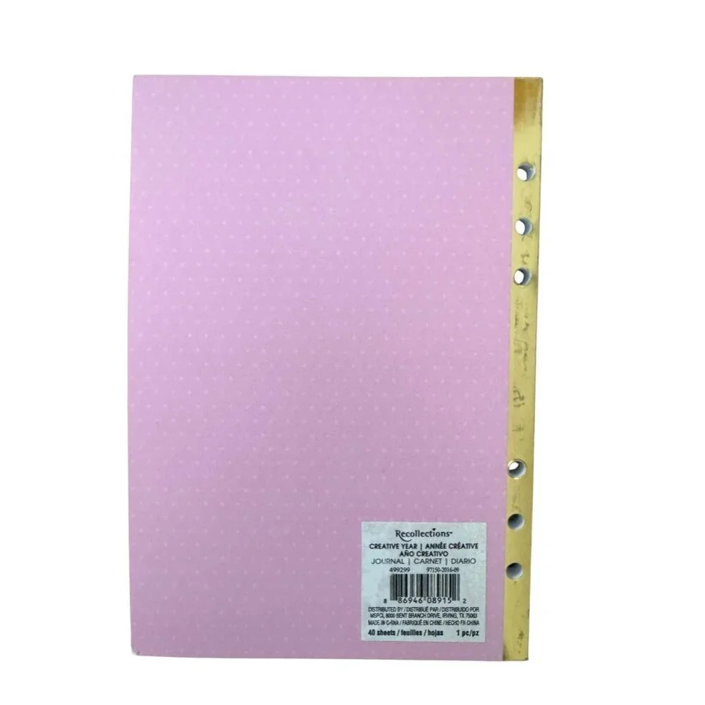 Recollections Budget Planner Inserts With Pink Cover & Gold Accents 40 Sheets 6-
